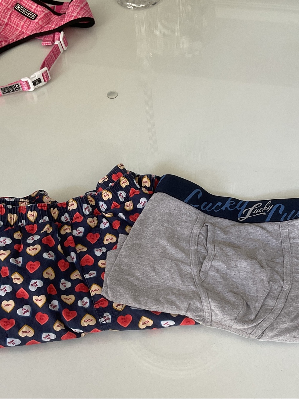 Lucky Brand Gray Boxer Briefs & Navy Heart-Print Boxers Set